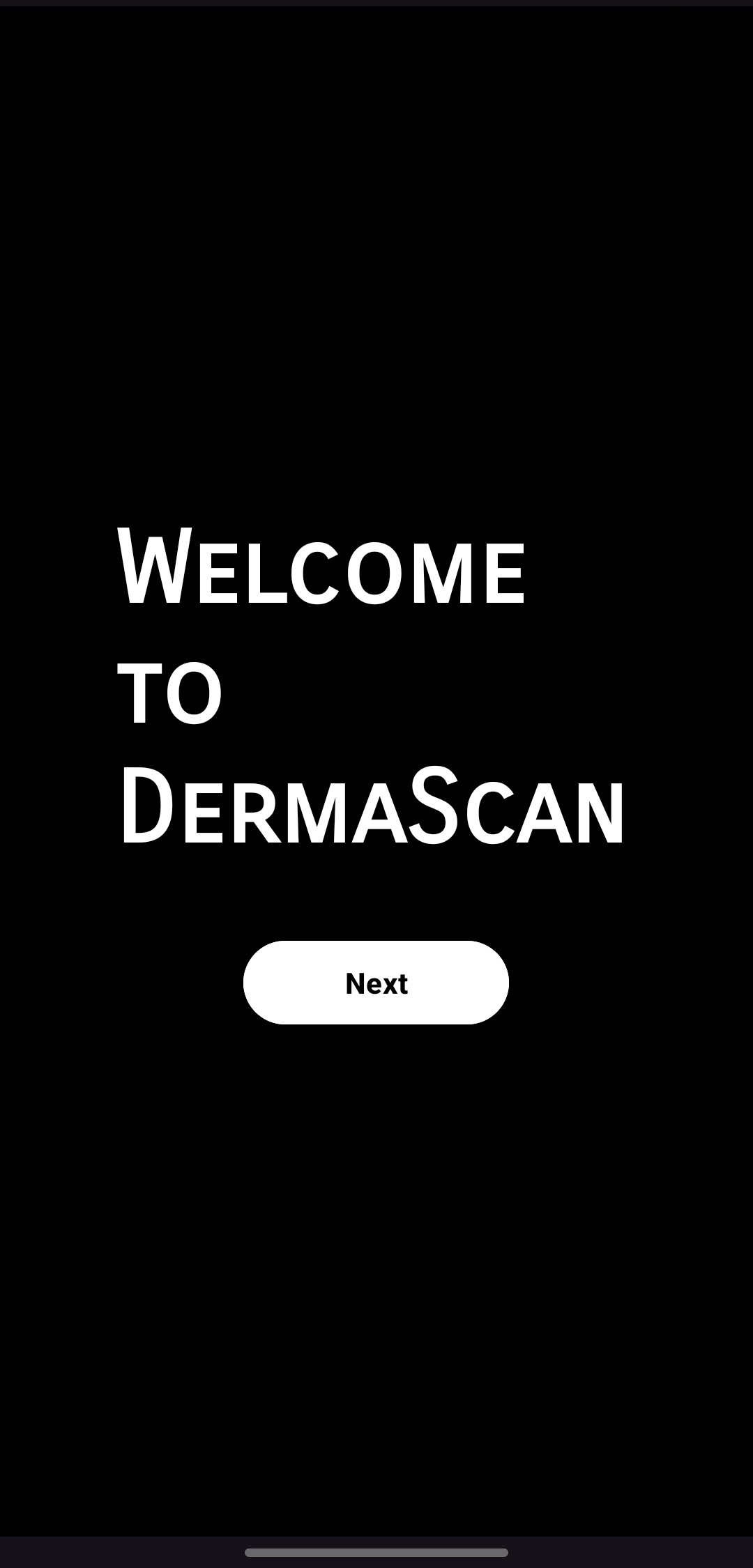 Welcome to DermaScan - Melanoma diagnosis welcome screen
